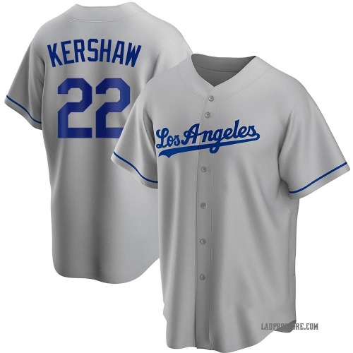 Clayton Kershaw Los Angeles Dodgers Youth Replica Road Jersey - Gray